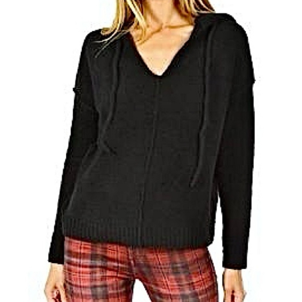 ATM ANTHONY THOMAS MELILLO Oversized Black Chenille Sweater Hoodie